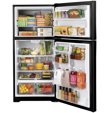 GE APPLIANCES GE 19.2 Cu. Ft. Top-Freezer Refrigerator Black - GTE19JTNRBB