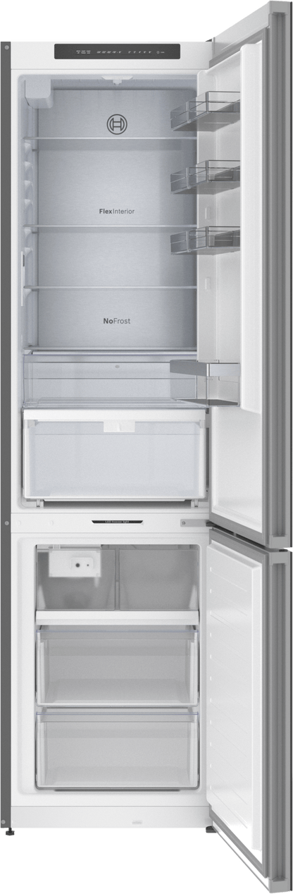 BOSCH B24CB80ESB 800 Series, free-standing fridge-freezer with freezer at bottom, glass door, 24'', Black, Total No Frost Black - B24CB80ESB