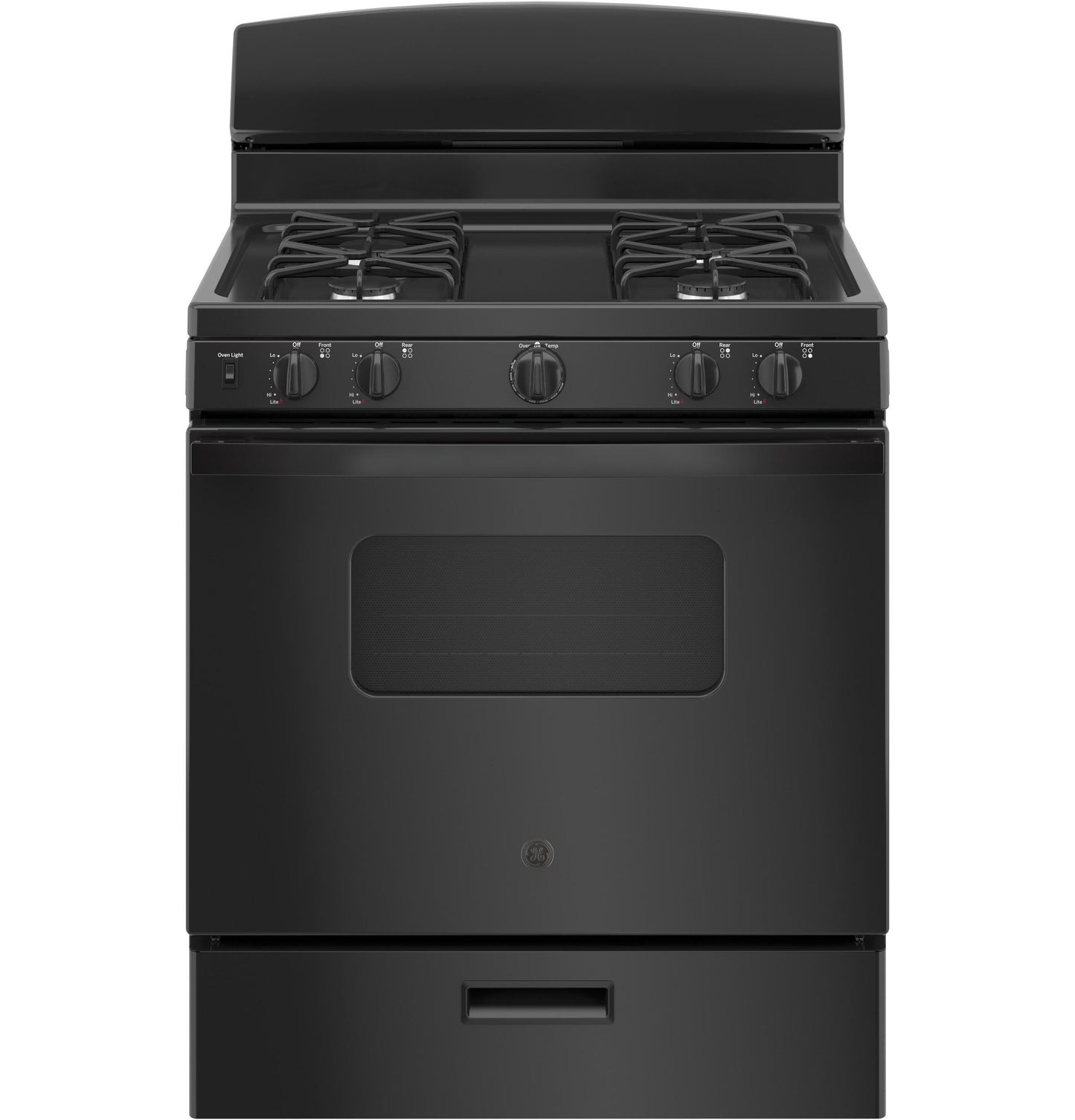 GE APPLIANCES GE 30" Free-Standing Front Control Gas Range Black - JGBS10DEMBB