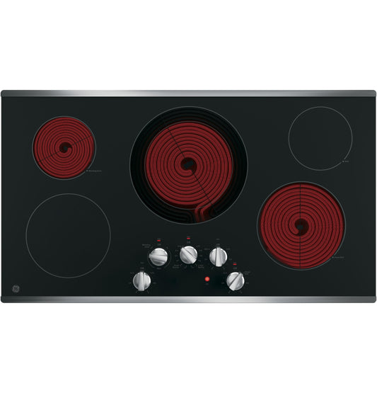 GE APPLIANCES 36" Built-In Knob Control Electric Cooktop in Stainless Steel - JP3036SLSS