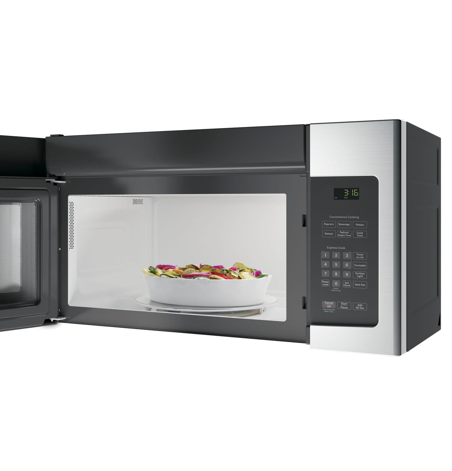 GE APPLIANCES 1.6 Cu. Ft. Over-the-Range Microwave Oven Black On Stainless - JVM3162RJSS