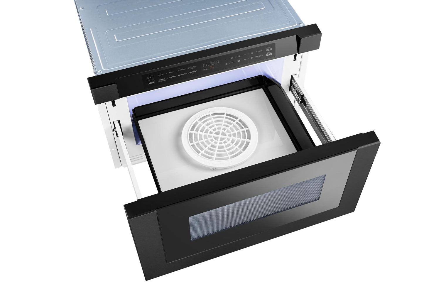XO APPLIANCE XOMWD24BS 24" Built-In Microwave Drawer - Black Glass & Black Stainless Black in Stainless Steel - XOMWD24BS