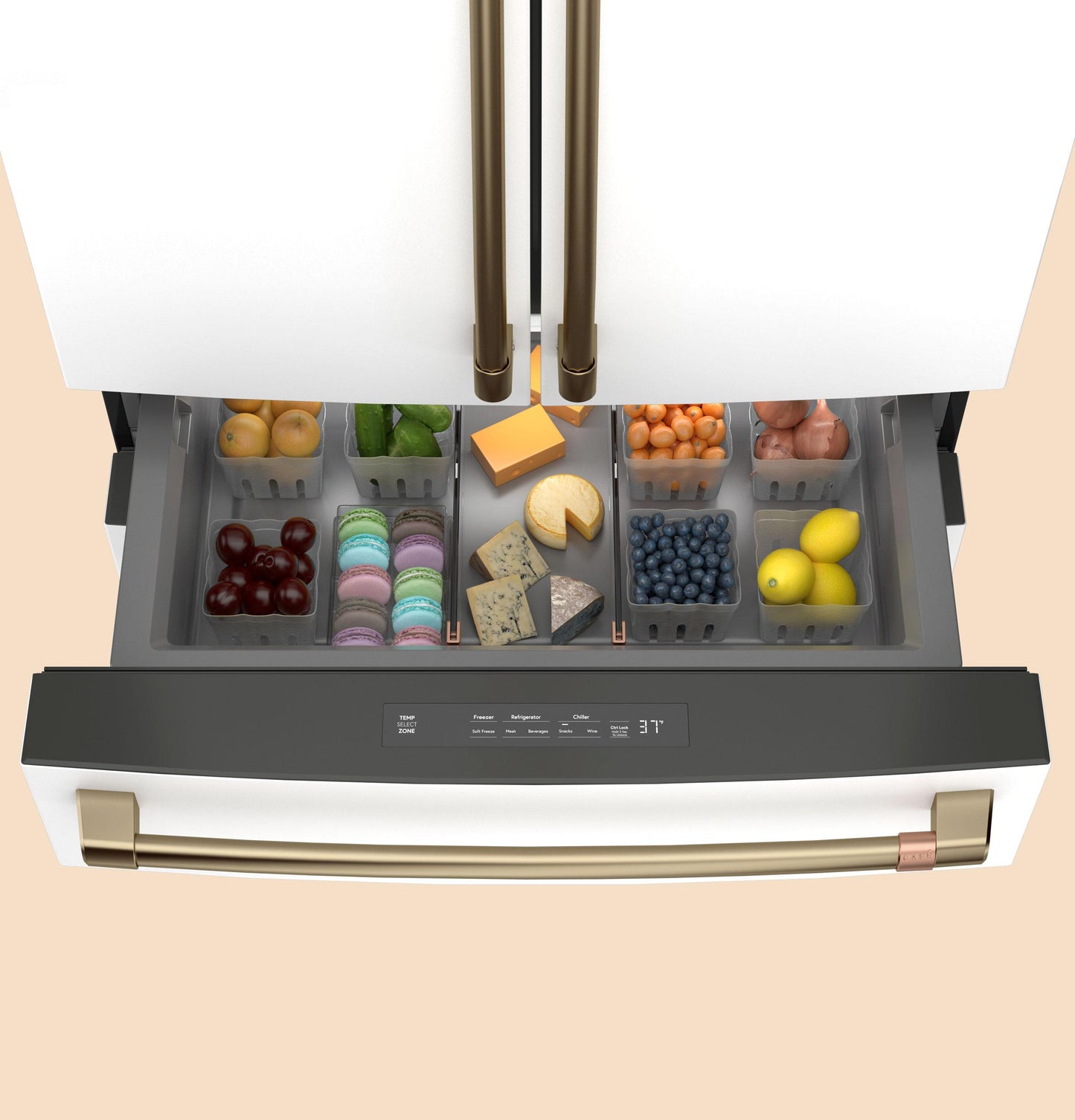 CAFE CJE23DP4WW2 CAFé™ ENERGY STAR® 23.2 Cu. Ft. Smart Counter-Depth 4-Door French-Door Refrigerator With Dual-Dispense AutoFill Pitcher White - CJE23DP4WW2