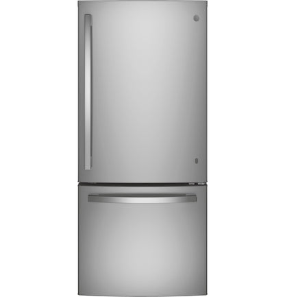 GE APPLIANCES 21.0 Cu. Ft. Bottom-Freezer Refrigerator in Stainless Steel - GDE21EYKFS