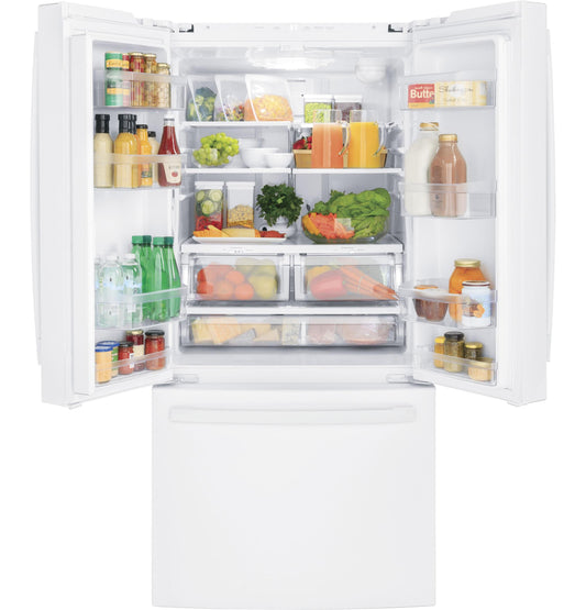 GE APPLIANCES 18.6 Cu. Ft. Counter-Depth French-Door Refrigerator White - GWE19JGLWW