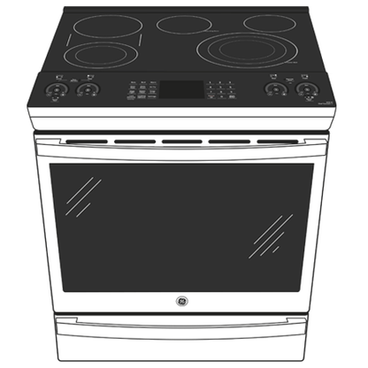 GE APPLIANCES PSS93BPTS GE Profile™ 30" Smart Slide-In Electric Convection Range with No Preheat Air Fry Black in Stainless Steel - PSS93BPTS