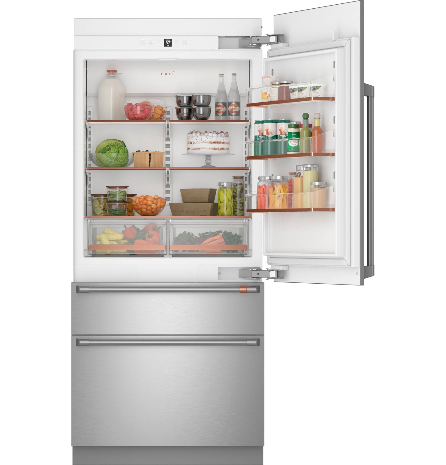 CAFE CIC36RP2VS1 CAFé 36" Integrated Bottom-Freezer Refrigerator in Stainless Steel - CIC36RP2VS1