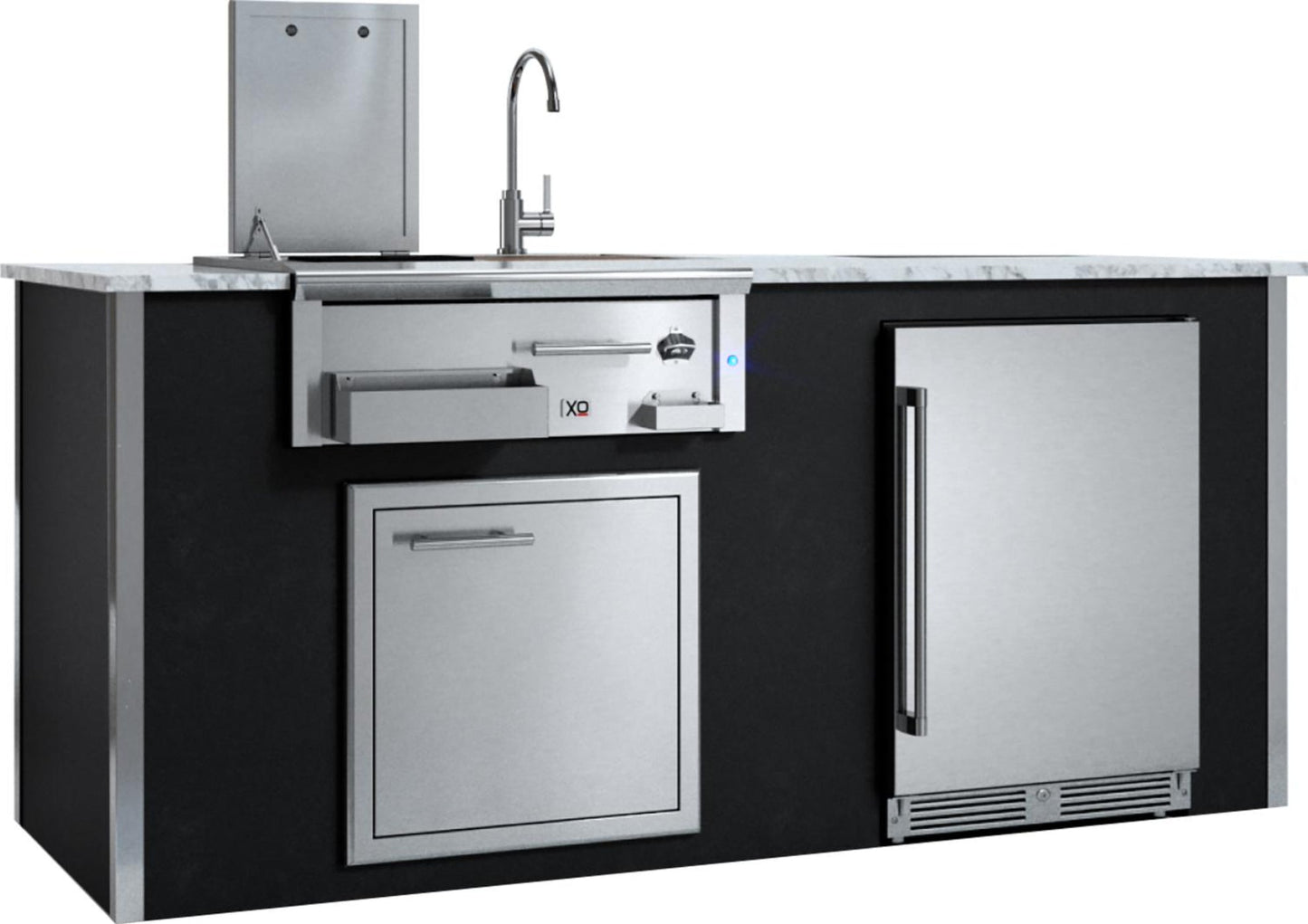 XO APPLIANCE XOGOKBARV1BL Factory Assembled, Appliance Ready Designer Island Black On White - XOGOKBARV1BL