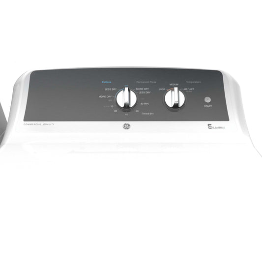 GE APPLIANCES GTX52GASPWB GE 6.2 cu. ft. Capacity Gas Dryer with Up To 120 ft. Venting and 5-yr Limited Warranty White - GTX52GASPWB