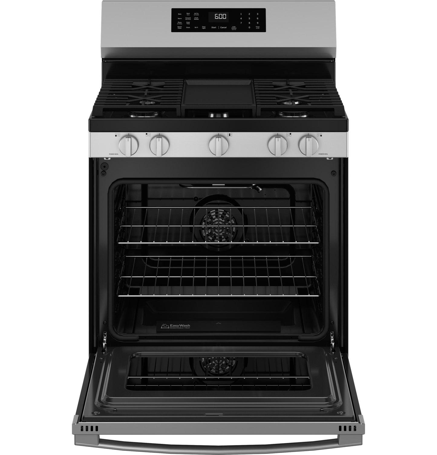 GE APPLIANCES GGF600AVSS GE® 30" Free-Standing Gas Convection Range with No Preheat Air Fry and EasyWash™ Oven Tray in Stainless Steel - GGF600AVSS