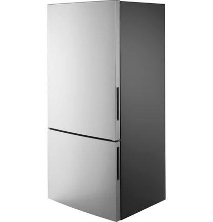 GE APPLIANCES GBE17HYRFS GE® ENERGY STAR® 17.7 Cu. Ft. Counter-Depth Bottom-Freezer Refrigerator in Stainless Steel - GBE17HYRFS