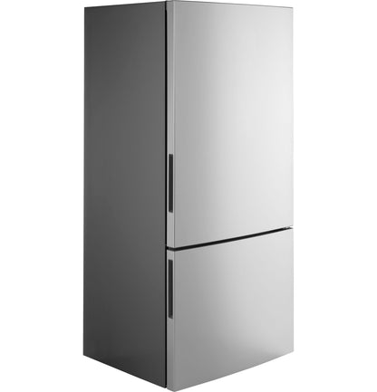 GE APPLIANCES GBE17HYRFS GE® ENERGY STAR® 17.7 Cu. Ft. Counter-Depth Bottom-Freezer Refrigerator in Stainless Steel - GBE17HYRFS