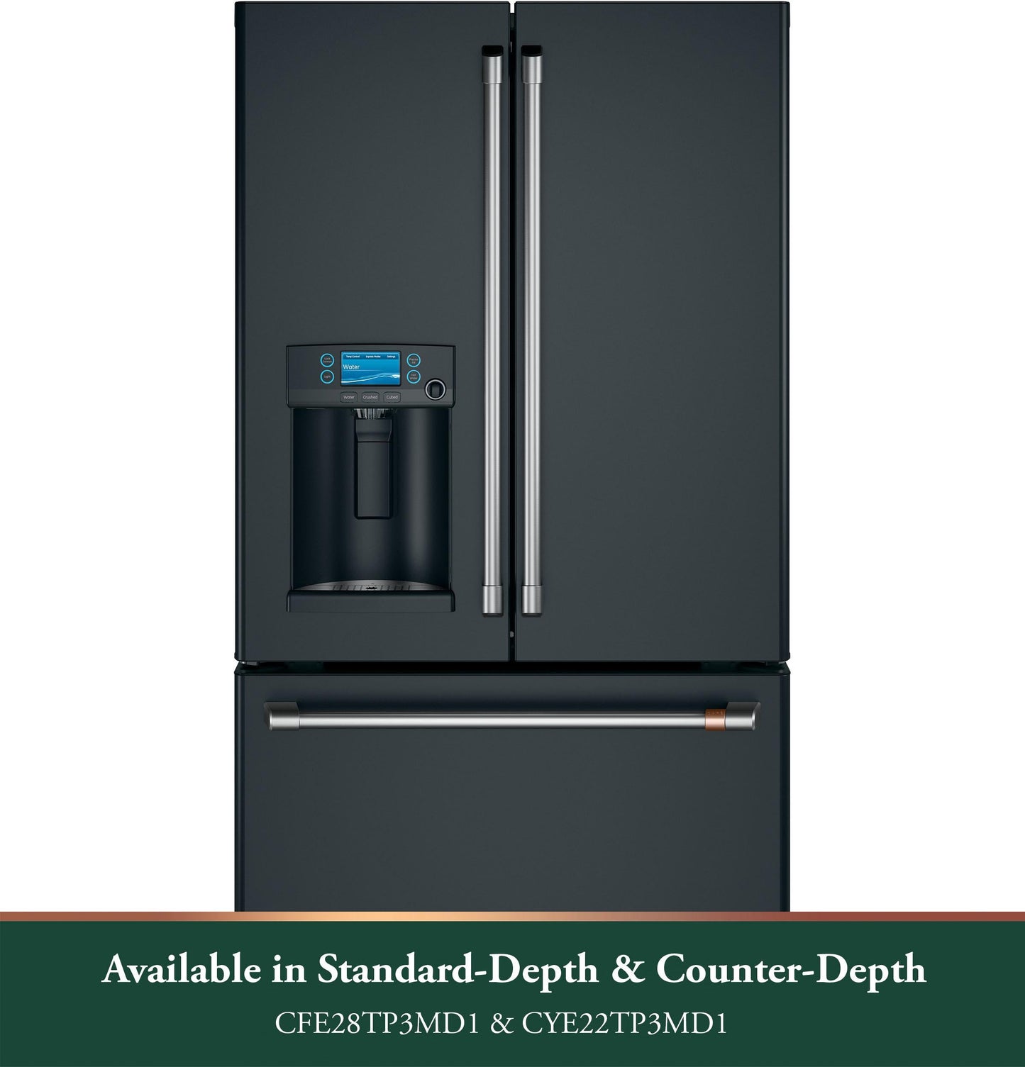CAFE CYE22TP3MD1 CAFé™ ENERGY STAR® 22.1 Cu. Ft. Smart Counter-Depth French-Door Refrigerator with Hot Water Dispenser Black - CYE22TP3MD1