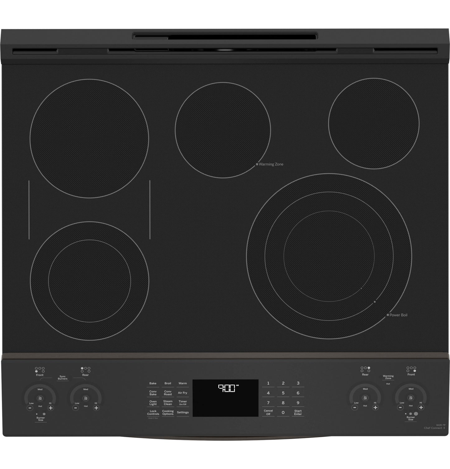 GE APPLIANCES PSS93BPTS GE Profile™ 30" Smart Slide-In Electric Convection Range with No Preheat Air Fry Black in Stainless Steel - PSS93BPTS
