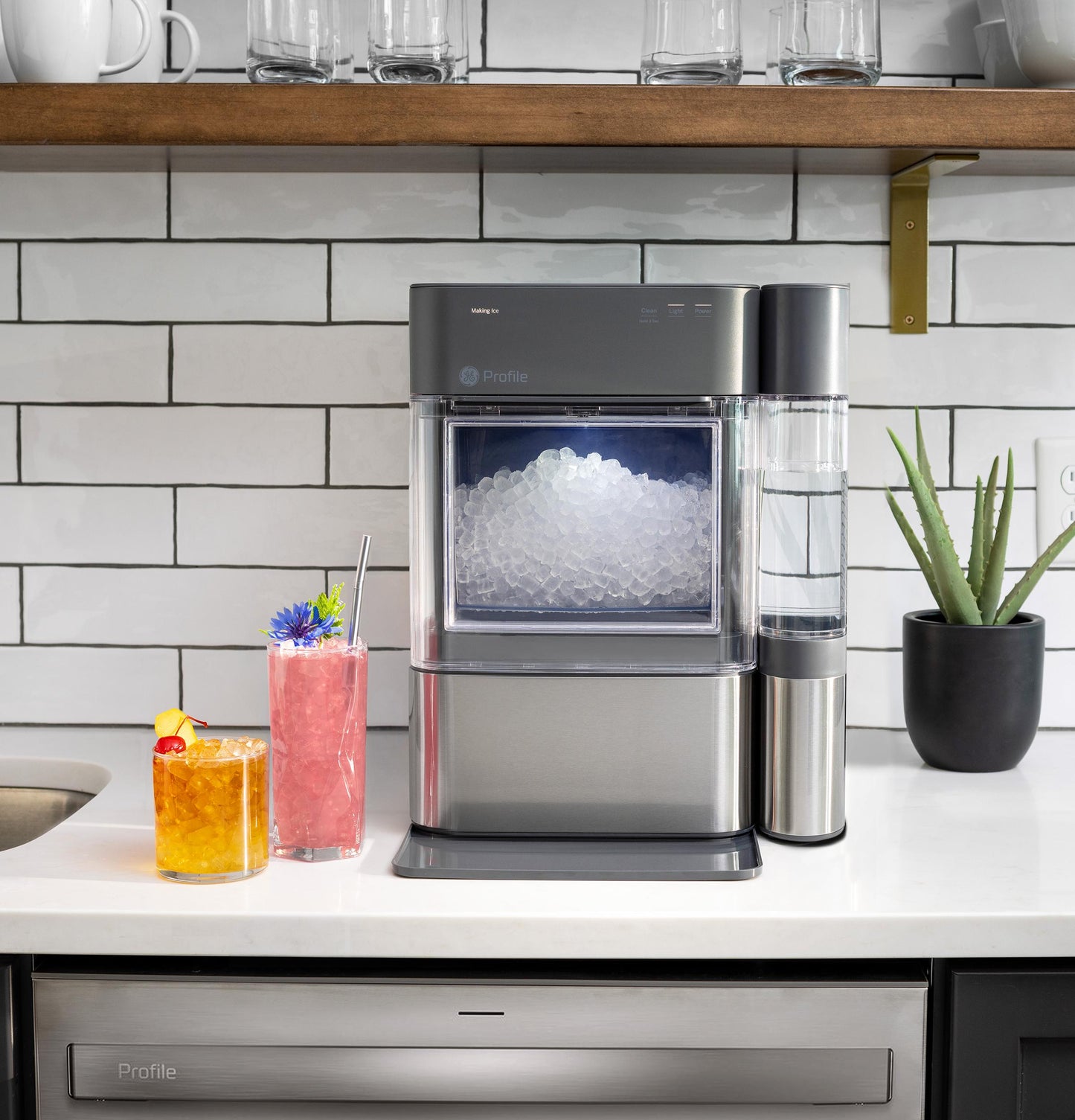 GE APPLIANCES Profile Opal 2.0 Nugget Ice Maker with Side Tank in Stainless Steel - XPIO13SCSS