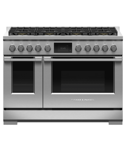 FISHER & PAYKEL RDV3488N 48" Series 9 Professional Dual Fuel 8 Burner Self-Cleaning Range, Natural Gas in Stainless Steel - RDV3488N