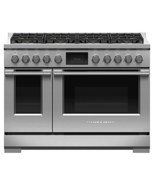 FISHER & PAYKEL RDV3488N 48" Series 9 Professional Dual Fuel 8 Burner Self-Cleaning Range, Natural Gas in Stainless Steel - RDV3488N