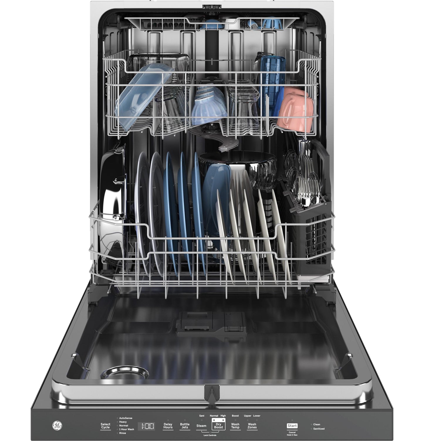 GE APPLIANCES GDP670SGVBB GEENERGY STARTop Control with in Stainless Steel Interior Dishwasher with Sanitize Cycle Black - GDP670SGVBB