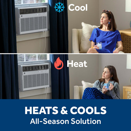GE APPLIANCES AWGH08WWF GE® 8,000 BTU Smart Heat/Cool Electronic Window Air Conditioner for Medium Rooms up to 350 sq. ft. White - AWGH08WWF