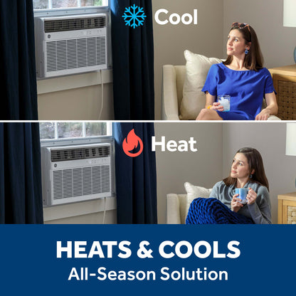 GE APPLIANCES AWGH18WWF GE® 18,000 BTU Smart Heat/Cool Electronic Window Air Conditioner for Extra-Large Rooms up to 1000 sq. ft. White - AWGH18WWF