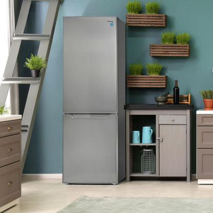 DANBY Danby 10.3 cu. ft. Bottom Mount Apartment Size Fridge in Stainless Steel Look in Stainless Steel - DBMF100B1SLDB