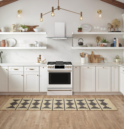 CAFE 30" Smart Slide-In, Front-Control, Gas Range with Convection Oven White - CGS700P4MW2