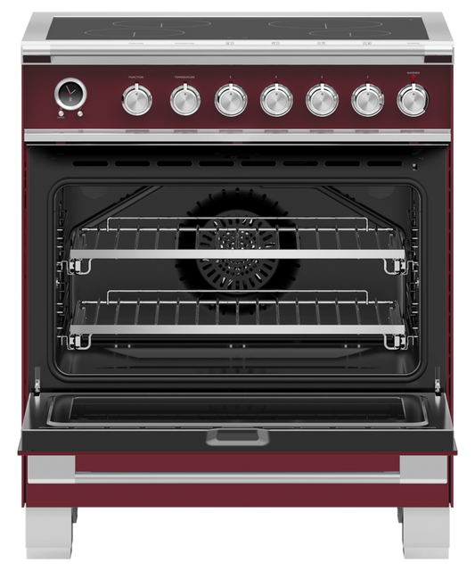 FISHER & PAYKEL OR30SCI6R1 30" Series 9 Classic 4 Zone Induction Self-Cleaning Range Red - OR30SCI6R1