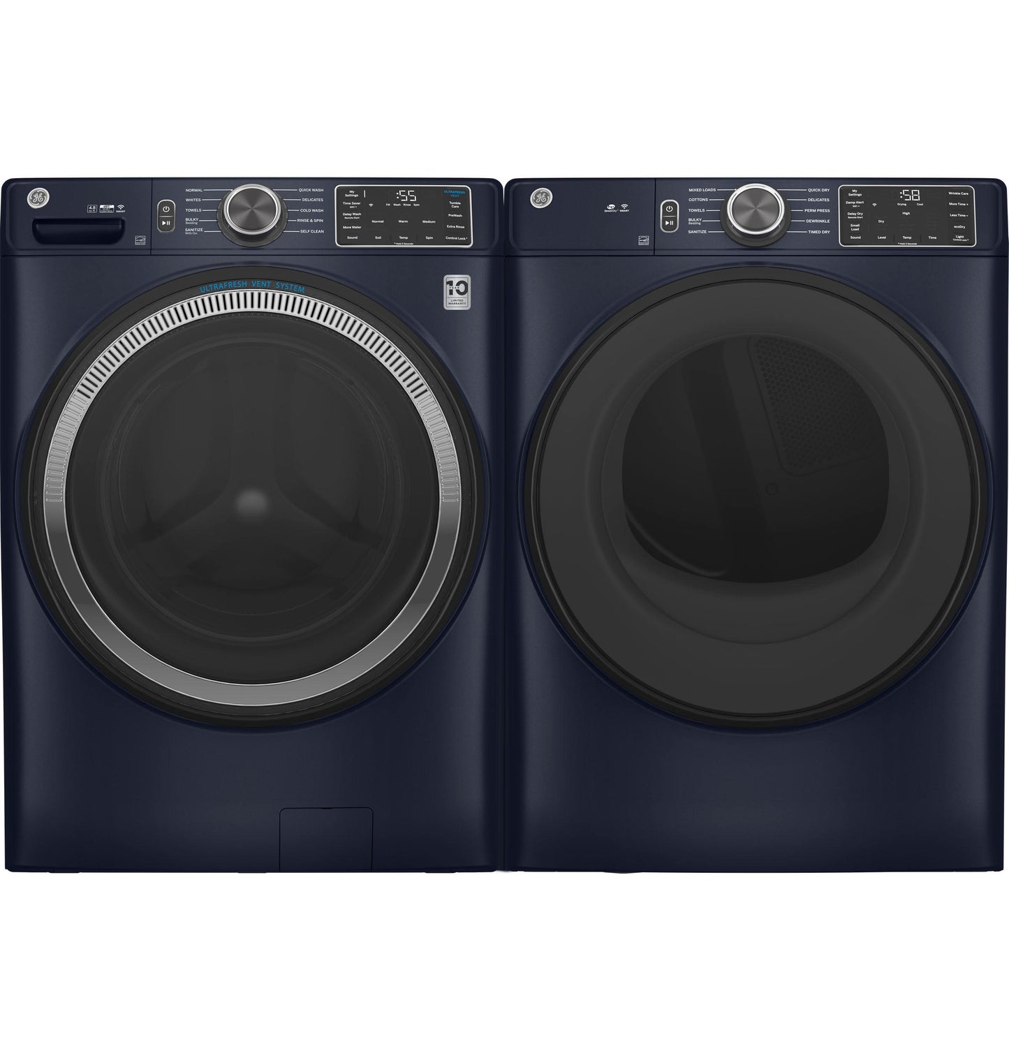 GE APPLIANCES GFW550SPRRS GE® ENERGY STAR® 4.8 cu. ft. Capacity Smart Front Load Washer with UltraFresh Vent System with OdorBlock™ and Sanitize w/Oxi Blue - GFW550SPRRS