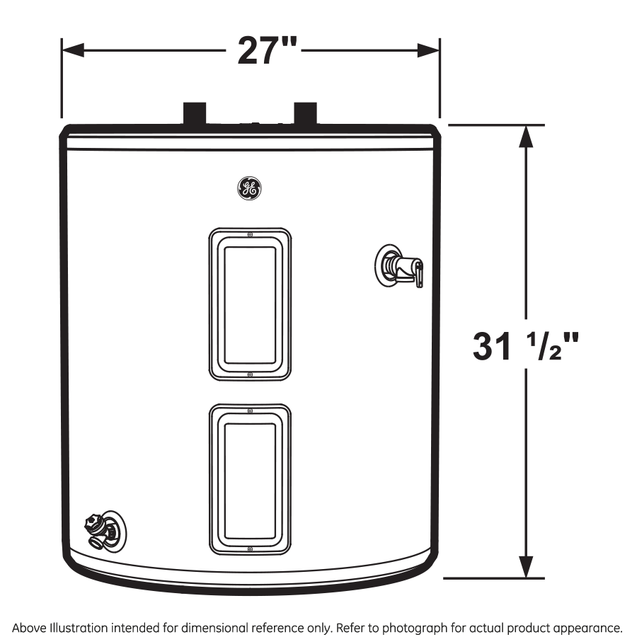GE APPLIANCES 36 Gallon Top Port Lowboy Electric Water Heater Gray - GE40L08BAM
