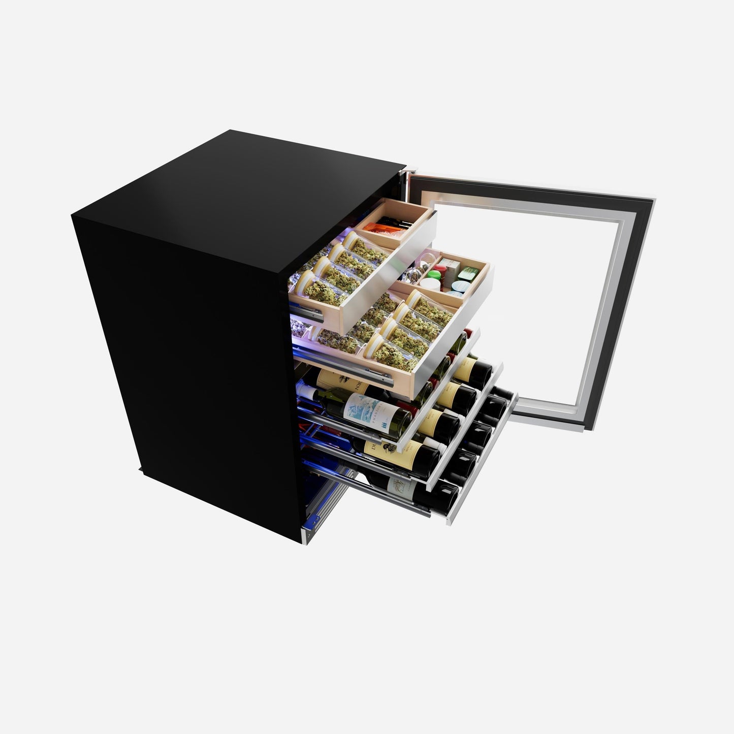 XO APPLIANCE XOU24WWGOR Wine and Weed 24" Panel Ready Glass, Right Hinge Custom Panel Ready - XOU24WWGOR