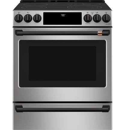 CAFE CES700P2MS1 CAFé™ 30" Smart Slide-In, Front-Control, Radiant and Convection Range in Stainless Steel - CES700P2MS1