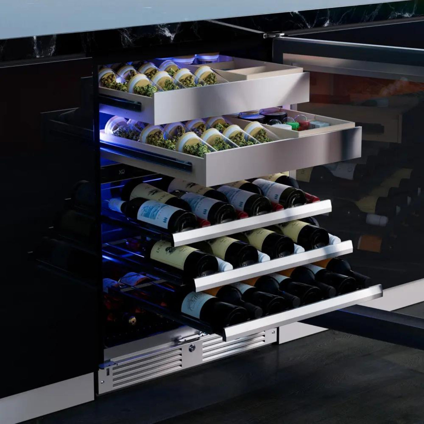 XO APPLIANCE XOU24WWGOR Wine and Weed 24" Panel Ready Glass, Right Hinge Custom Panel Ready - XOU24WWGOR