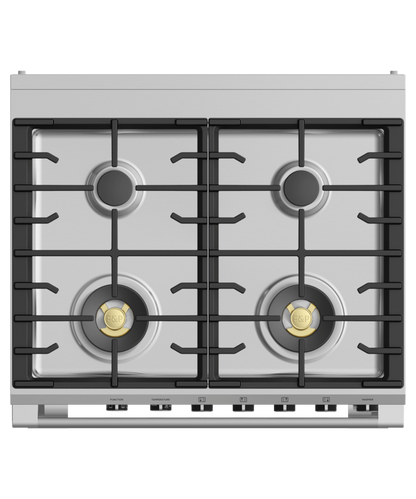 FISHER & PAYKEL OR30SCG6B1 30" Series 9 Classic 4 Burner Dual Fuel Self-Cleaning Range Black - OR30SCG6B1