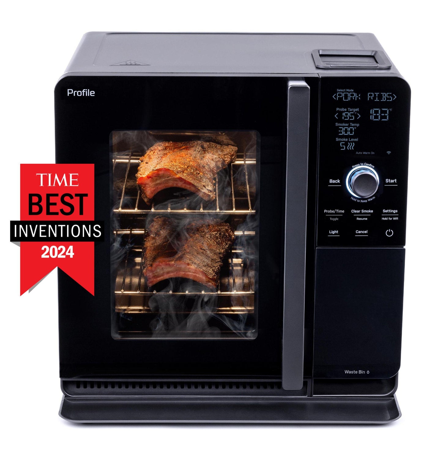 GE APPLIANCES P9SBAAS6VBB GE Profile™ Smart Indoor Pellet Smoker Black - P9SBAAS6VBB
