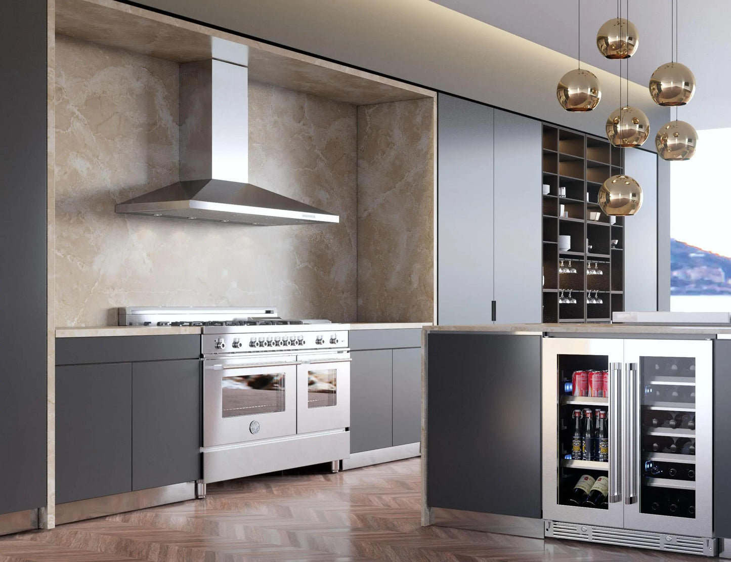XO APPLIANCE XOV36SC 36" 600/395 CFM Italian Made Wall Chimney Range Hood in Stainless Steel - XOV36SC