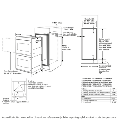 GE APPLIANCES PTD700LSNSS GE Profile™ 30" Smart Built-In Convection Double Wall Oven with Left-Hand Side-Swing Doors in Stainless Steel - PTD700LSNSS