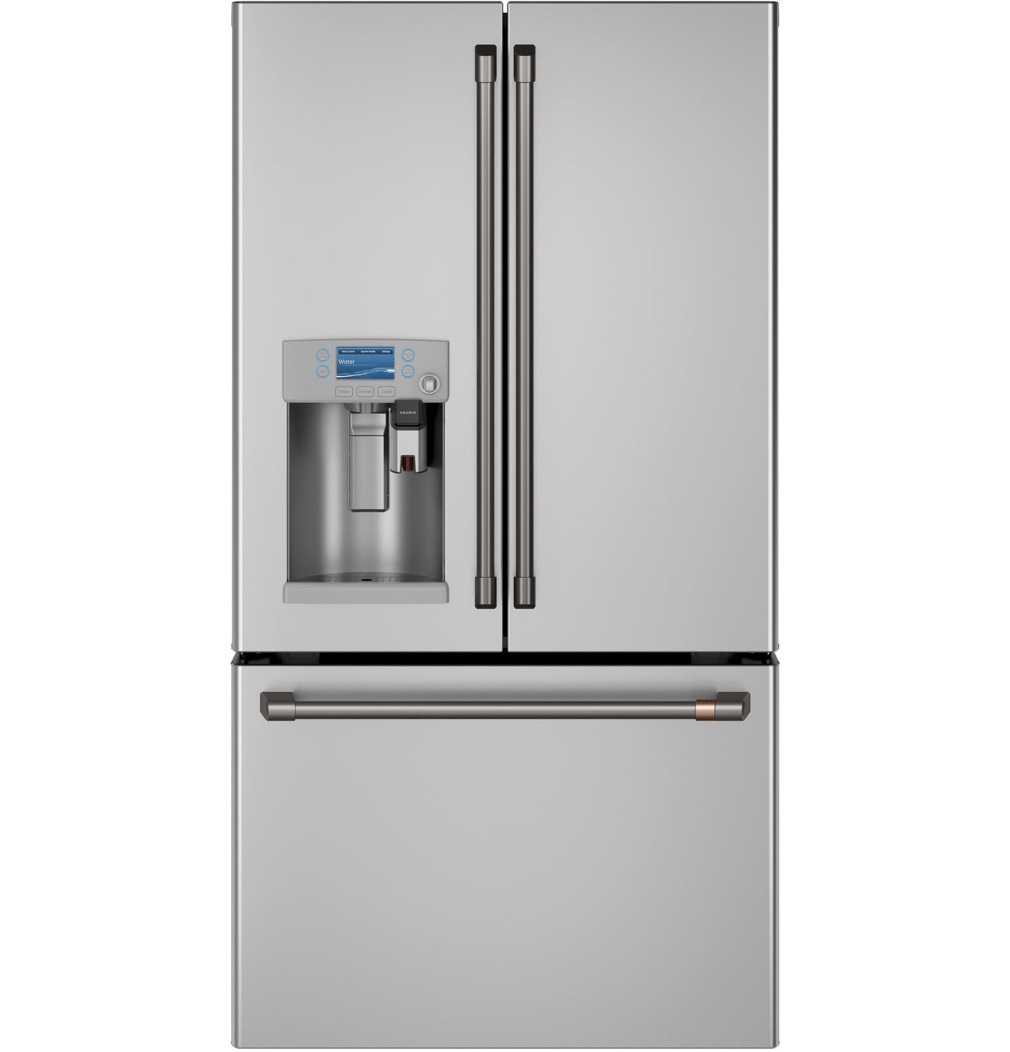 CAFE CYE22UP2MS1 CAFé™ ENERGY STAR® 22.1 Cu. Ft. Smart Counter-Depth French-Door Refrigerator with Keurig® K-Cup® Brewing System in Stainless Steel - CYE22UP2MS1