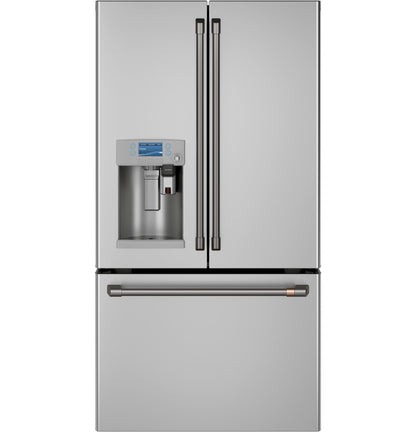 CAFE CYE22UP2MS1 CAFé™ ENERGY STAR® 22.1 Cu. Ft. Smart Counter-Depth French-Door Refrigerator with Keurig® K-Cup® Brewing System in Stainless Steel - CYE22UP2MS1