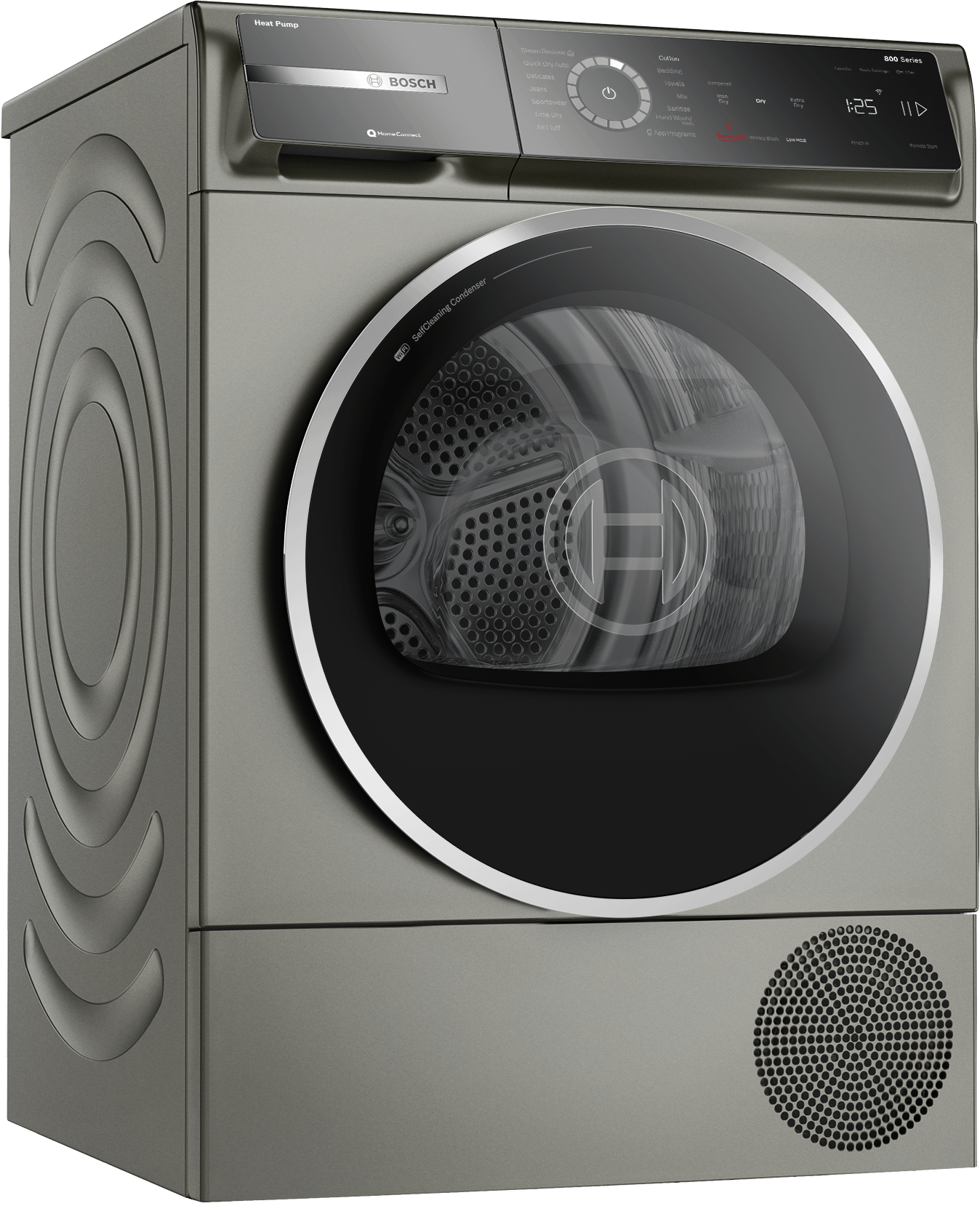 BOSCH WQB245AXUC 800 Series, heat pump dryer, Silver inox Silver