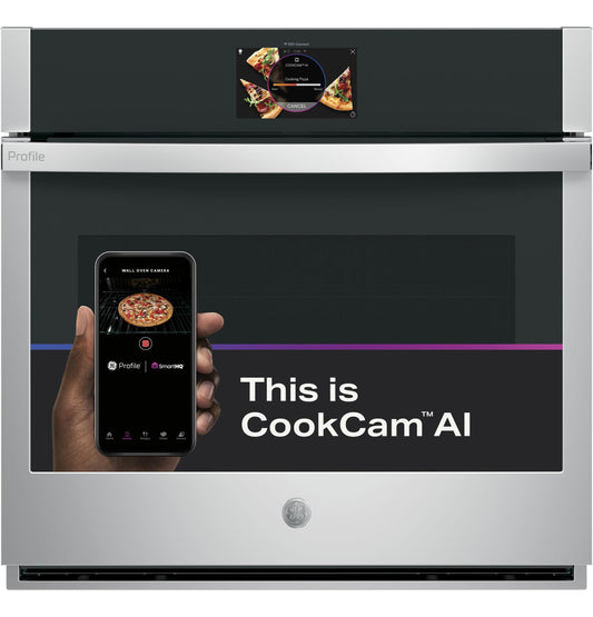 GE APPLIANCES PTS9000SNSS GE Profile™ 30" Smart Built-In Convection Single Wall Oven with In-Oven Camera and No Preheat Air Fry in Stainless Steel - PTS9000SNSS