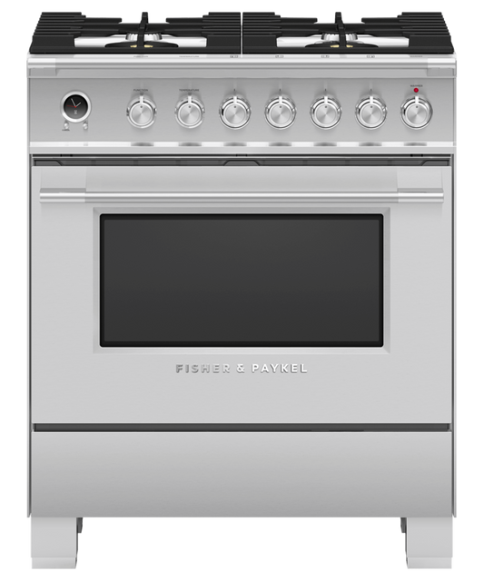 FISHER & PAYKEL OR30SCG6X1 30" Series 9 Classic 4 Burner Dual Fuel Self-Cleaning Range in Stainless Steel - OR30SCG6X1