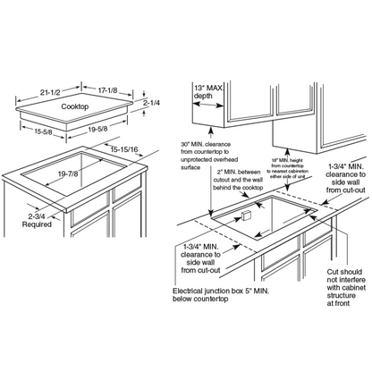 GE APPLIANCES JP3021DPBB GE® 21" Electric Radiant Cooktop Black - JP3021DPBB