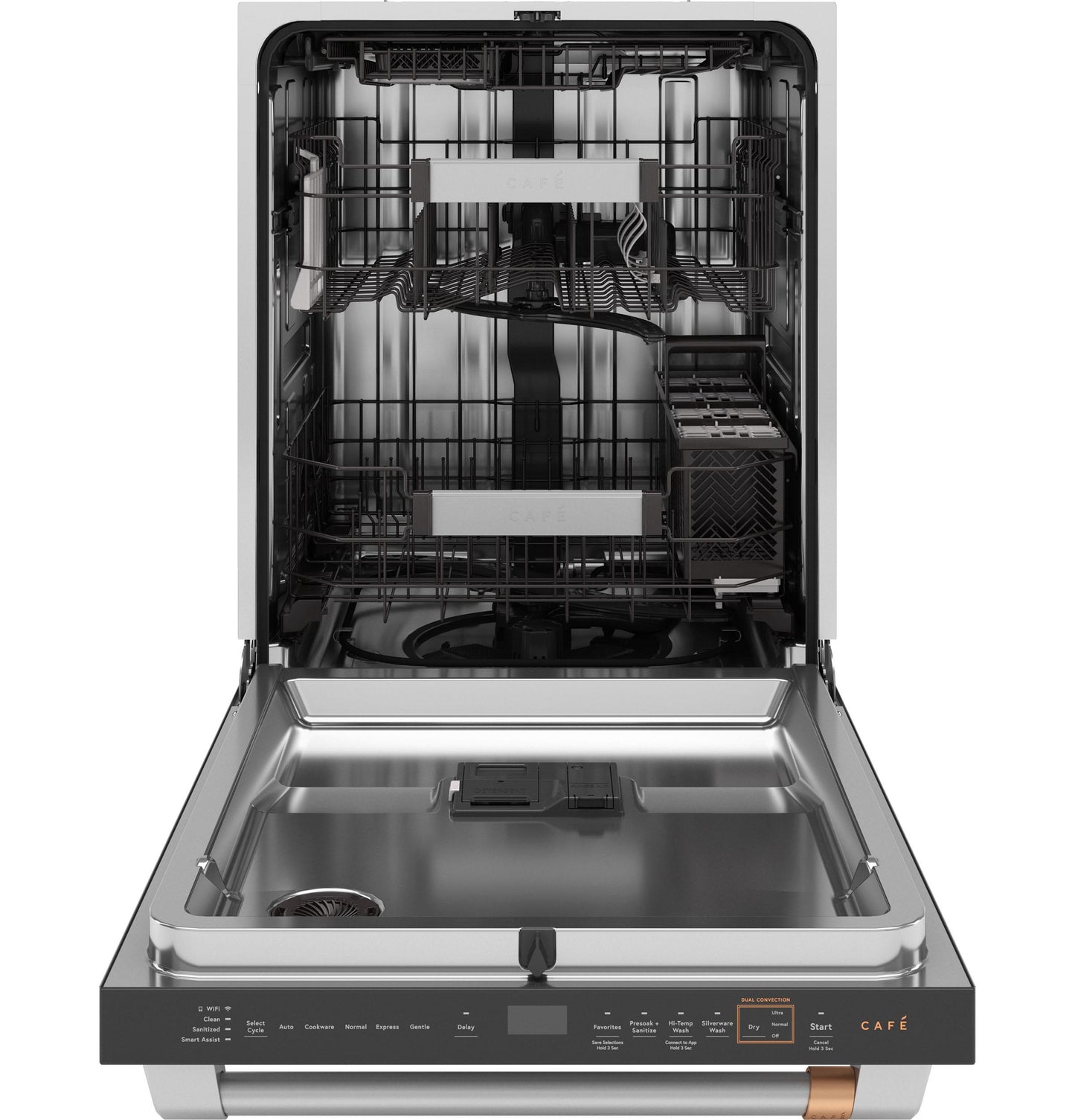 CAFE  CustomFit ENERGY STAR Stainless Interior Smart Dishwasher with Ultra Wash Top Rack and Dual Convection Ultra Dry, LED Lights, 39 dBA Black - CDT888P3VD1