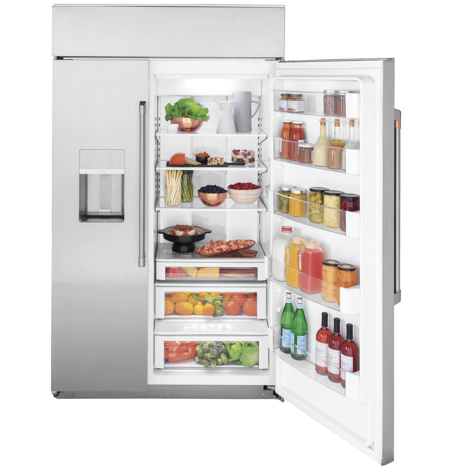 CAFE  48" Smart Built-In Side-by-Side Refrigerator with Dispenser in Stainless Steel - CSB48YP2NS1