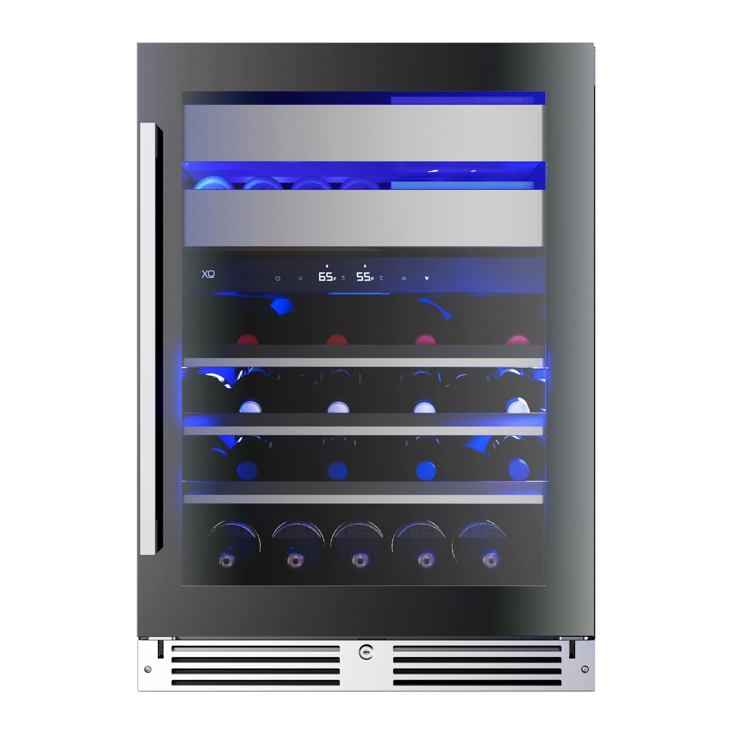 XO APPLIANCE XOU24WWGBR Wine and Weed 24" Black Glass, Right Hinge Black - XOU24WWGBR