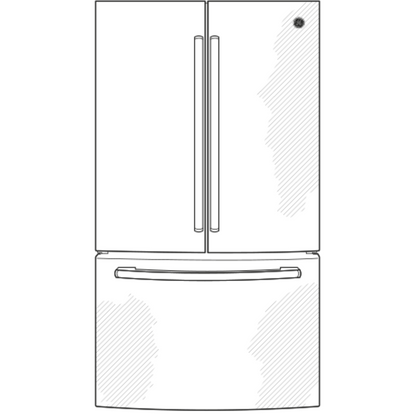 GE APPLIANCES 18.6 Cu. Ft. Counter-Depth French-Door Refrigerator Black - GWE19JGLBB