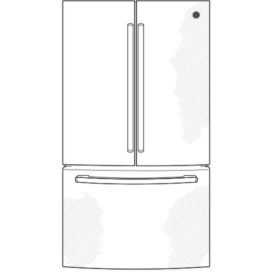 GE APPLIANCES 18.6 Cu. Ft. Counter-Depth French-Door Refrigerator Black - GWE19JGLBB
