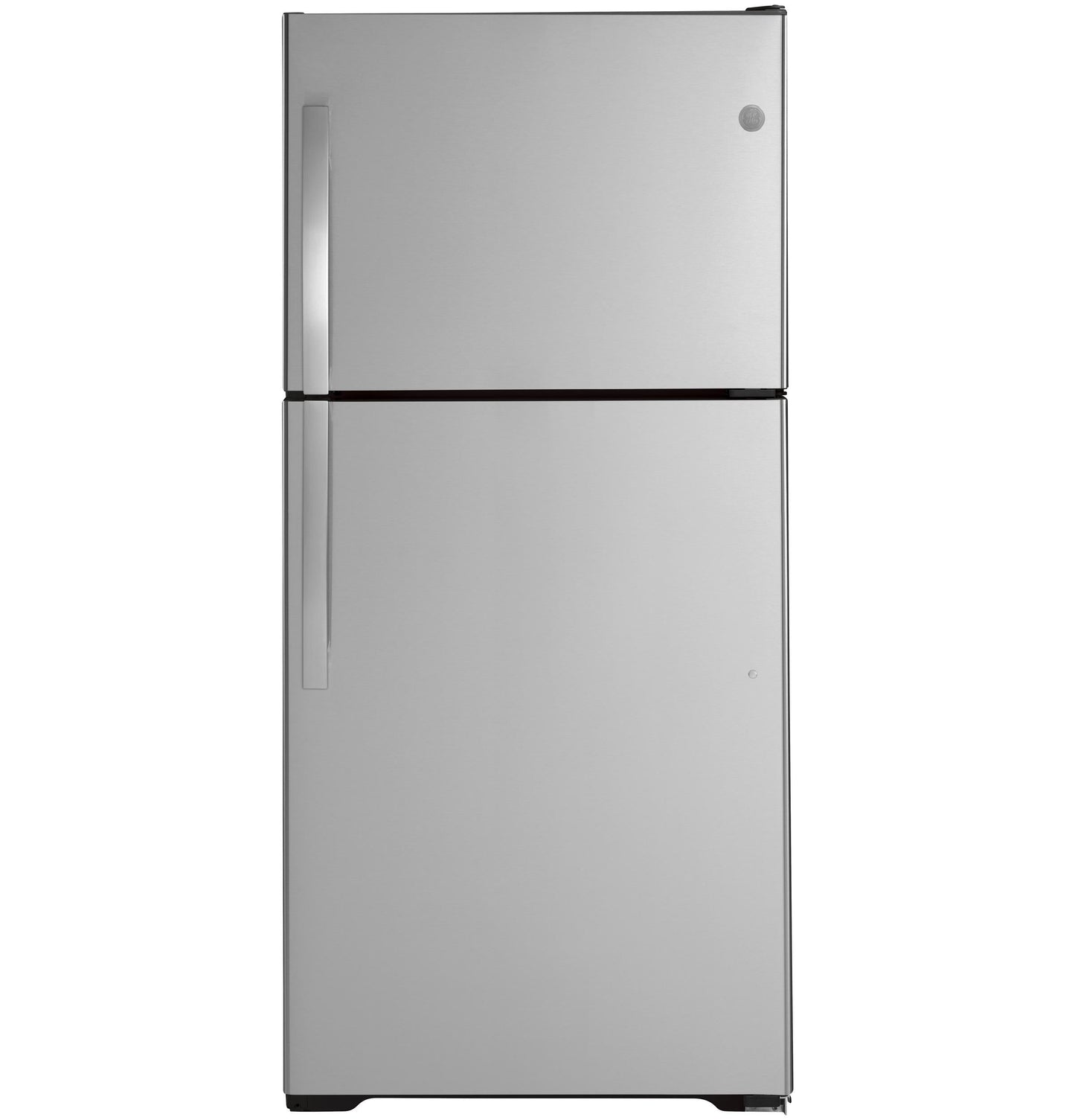 GE APPLIANCES GE 19.2 Cu. Ft. Top-Freezer Refrigerator in Stainless Steel - GTE19JSNRSS