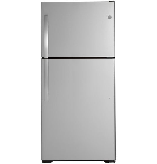 GE APPLIANCES GE 19.2 Cu. Ft. Top-Freezer Refrigerator in Stainless Steel - GTE19JSNRSS