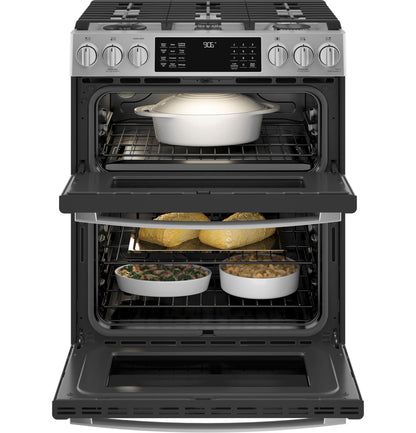 GE APPLIANCES PGS960YPFS GE Profile™ 30" Smart Slide-In Front-Control Gas Double Oven Convection Fingerprint Resistant Range in Stainless Steel - PGS960YPFS